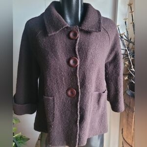 Coupe 100% Wool Sweater Cardigan in a Brown Color M